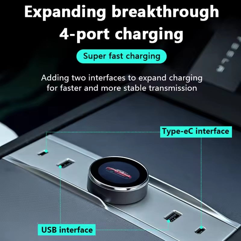 Fast Charge Cable Adapter USB Hub expansion dock Model 3 accessories of Center Console Tesla Docking Station