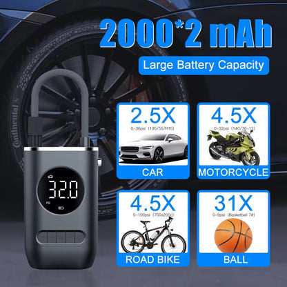 Automatic rechargeable electric mini digital wireless portable cordless tyre inflator car air pump compressor tire inflators