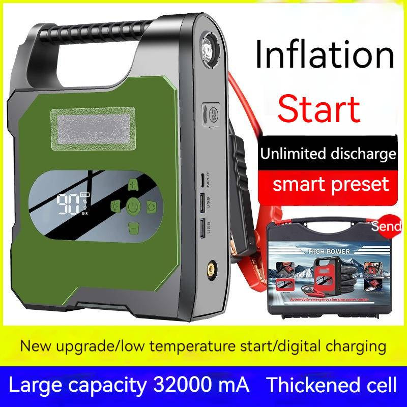 32,000mah 12V Car Wire Emergency Starter Power Car Air Pump All-in-One Machine Multifunctional Power Bank